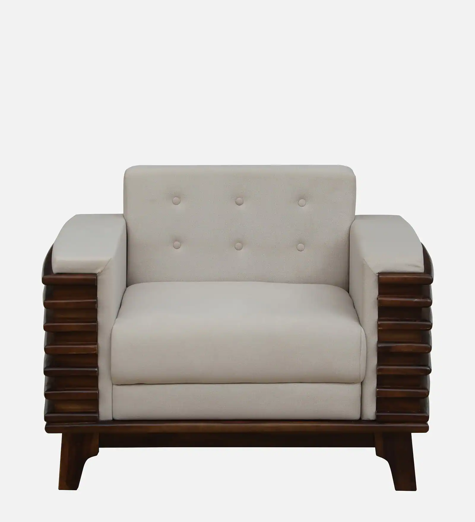 Elegant Solid Sheesham Wood 1 Seater Sofa in Honey Oak Finish for Modern Homes - Image 5