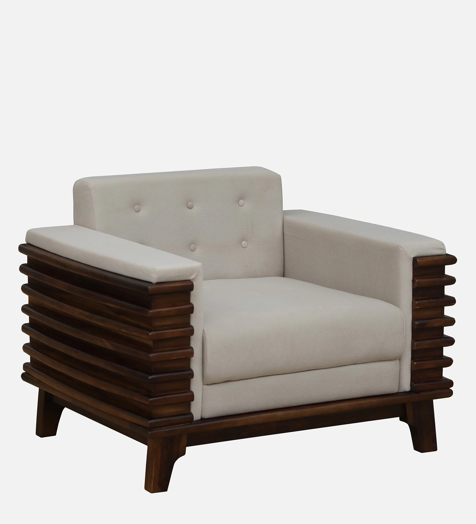 Elegant Solid Sheesham Wood 1 Seater Sofa in Honey Oak Finish for Modern Homes - Image 6