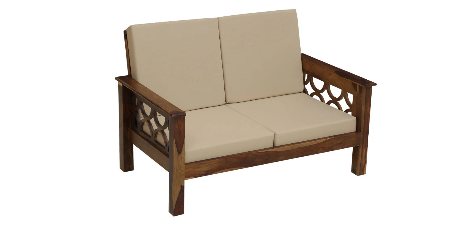Eloria Premium Sheesham Wood 2 Seater Sofa in Natural Teak Finish - Image 5