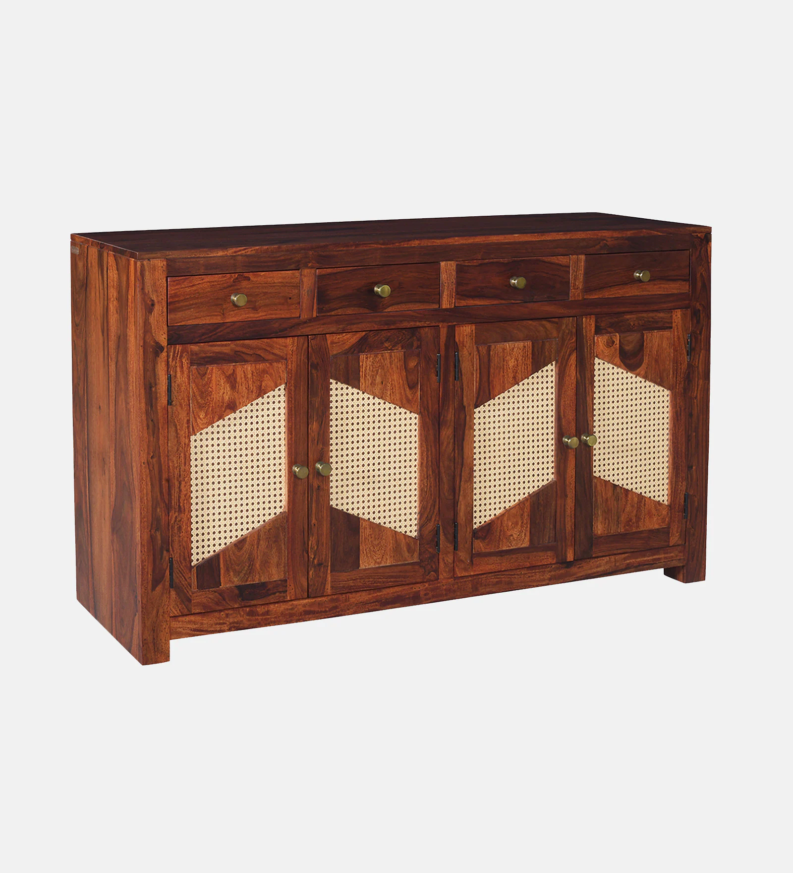 Elowen Solid Sheesham Wood Storage Cabinet in Honey Walnut Finish - Image 4