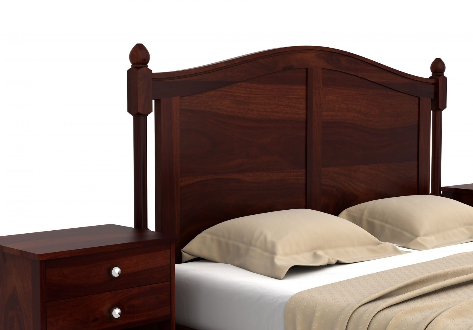 Elvara Sheesham Wood Bed in Walnut Finish - Image 2