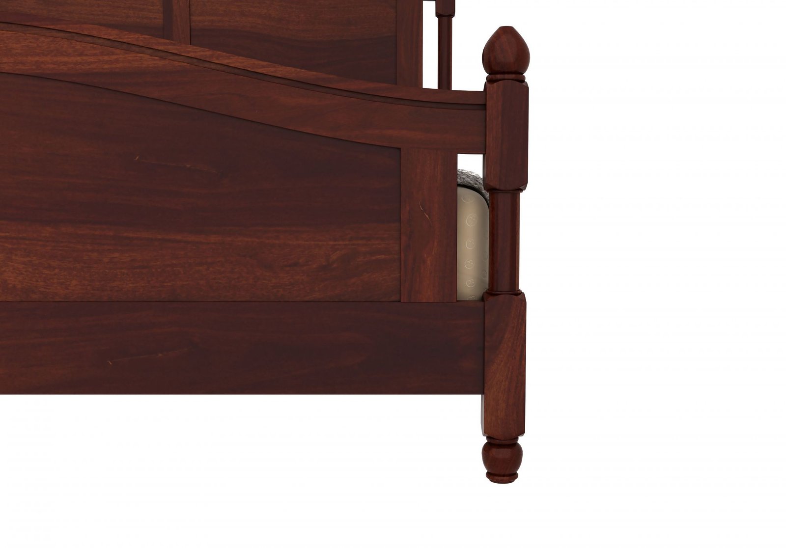 Elvara Sheesham Wood Bed in Walnut Finish - Image 4