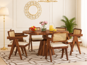 Elvora Handcrafted Sheesham Wood Dining Set