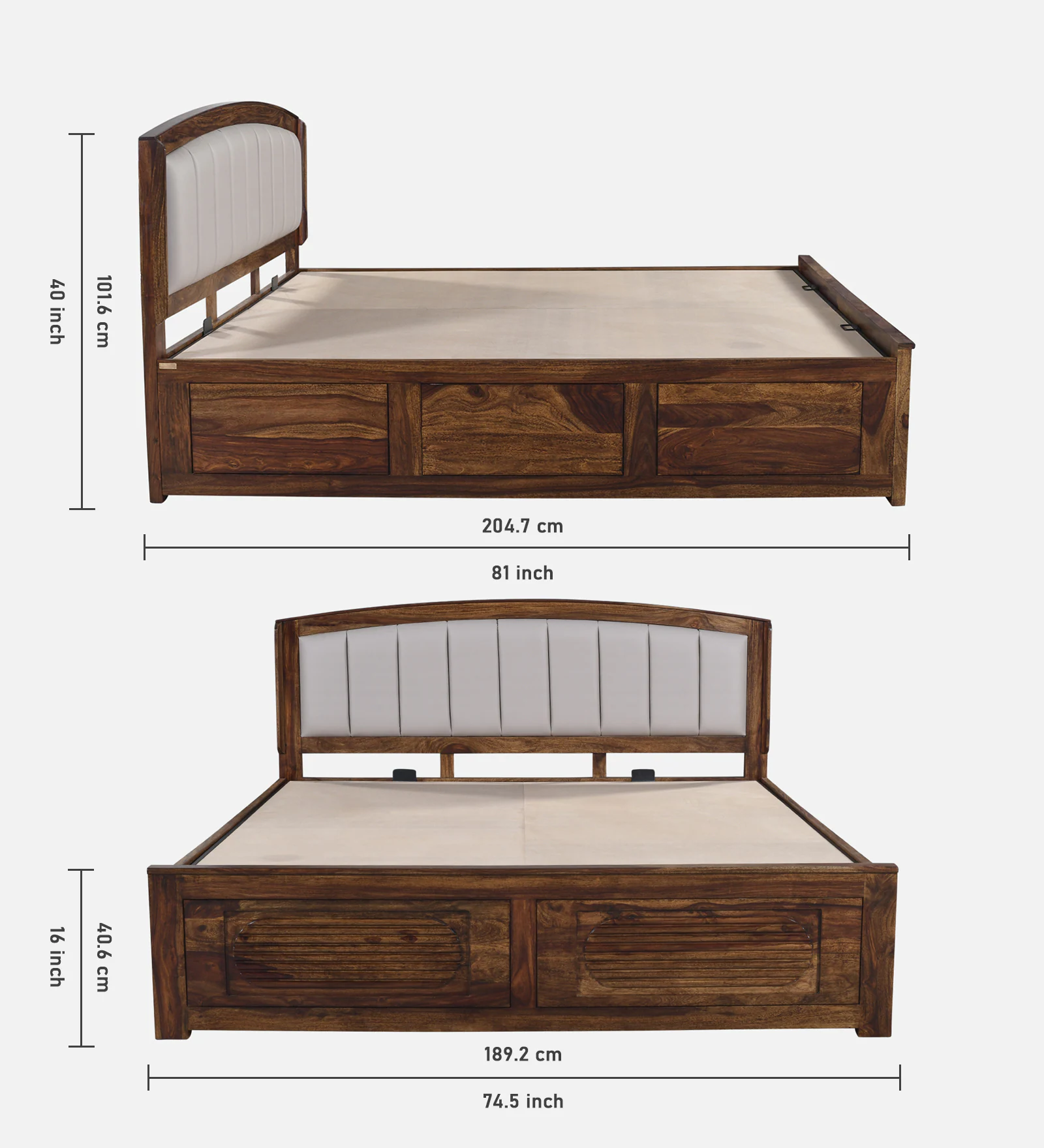 Elvora Premium Solid Sheesham Wood Platform Double Bed - Image 8