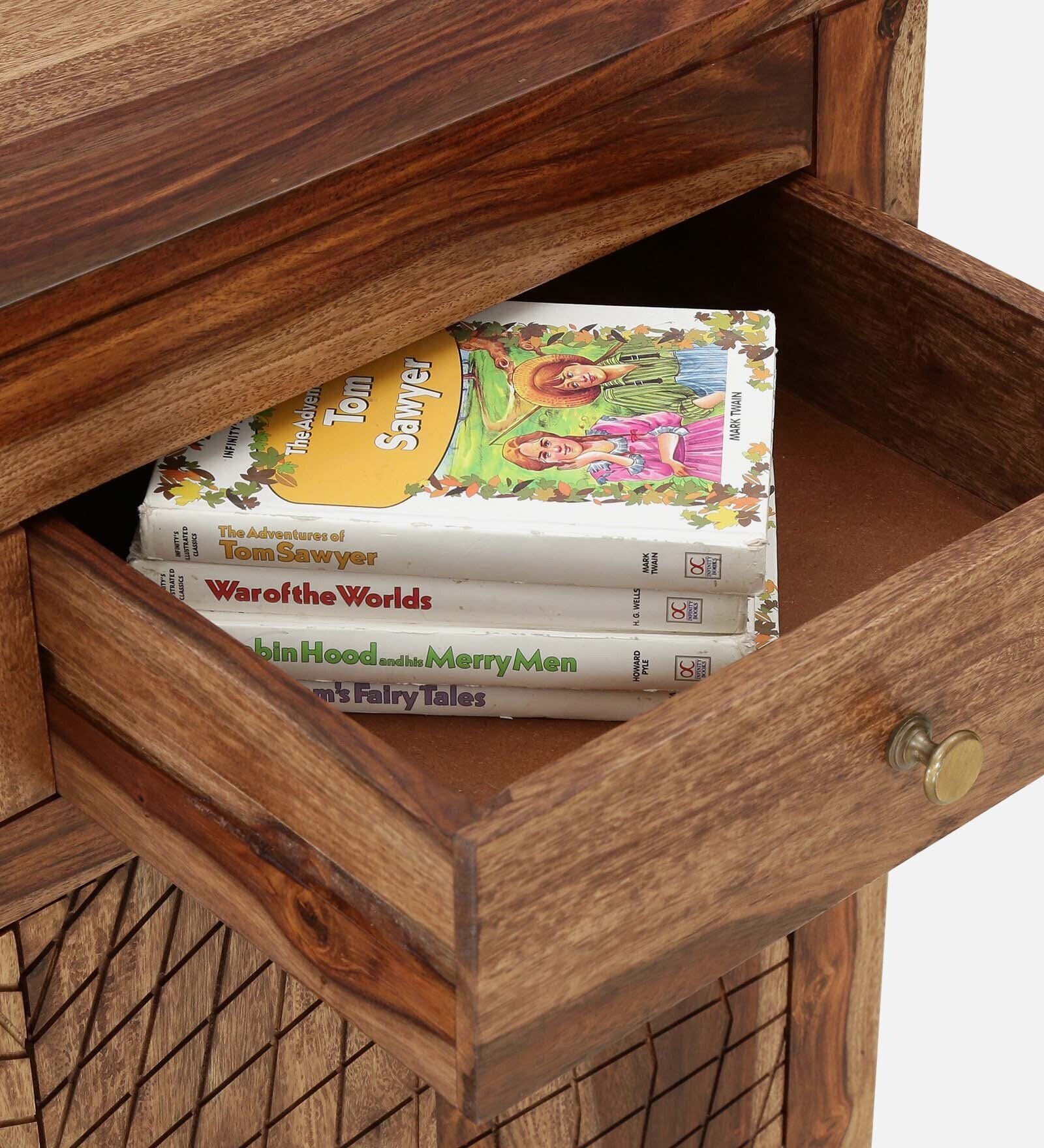 Elvora Solid Sheesham Wood Storage Cabinet with Spacious Dual Door Design - Image 4