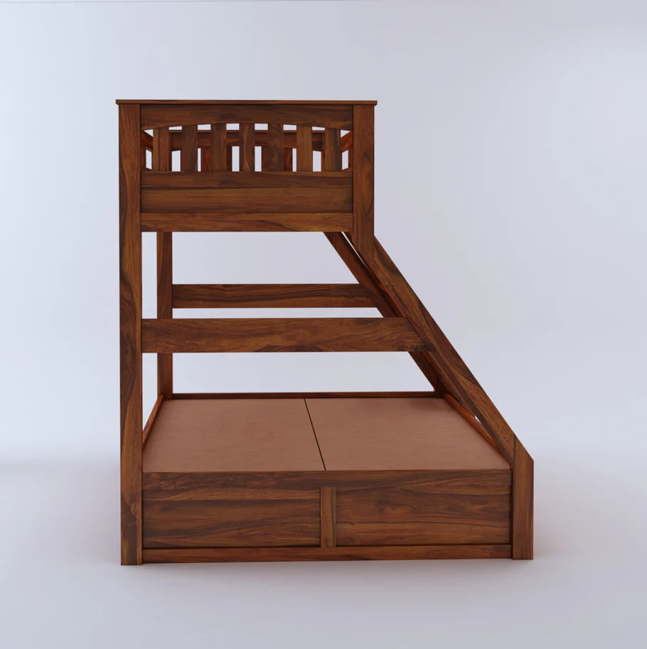 Elvora Solid Wood Bunk Bed in Walnut Finish - Image 5