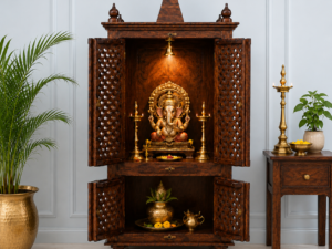 Eternal Blessings Luxury Wooden Temple Unit for Home and Pooja Room