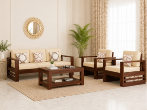 EverRoot Handcrafted Solid Sheesham Wood Sofa