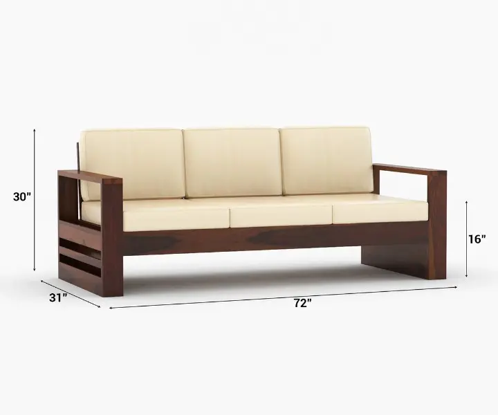 EverRoot Handcrafted Solid Sheesham Wood Sofa - Image 2