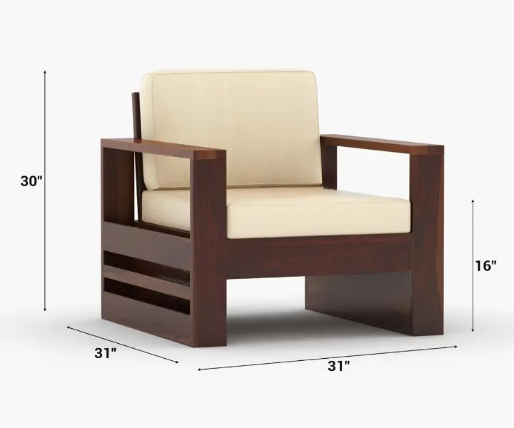 EverRoot Handcrafted Solid Sheesham Wood Sofa - Image 3