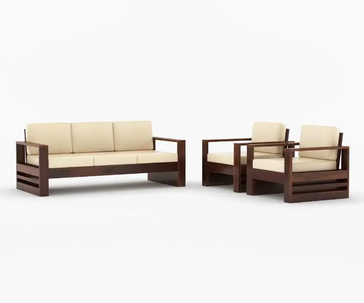 EverRoot Handcrafted Solid Sheesham Wood Sofa - Image 4
