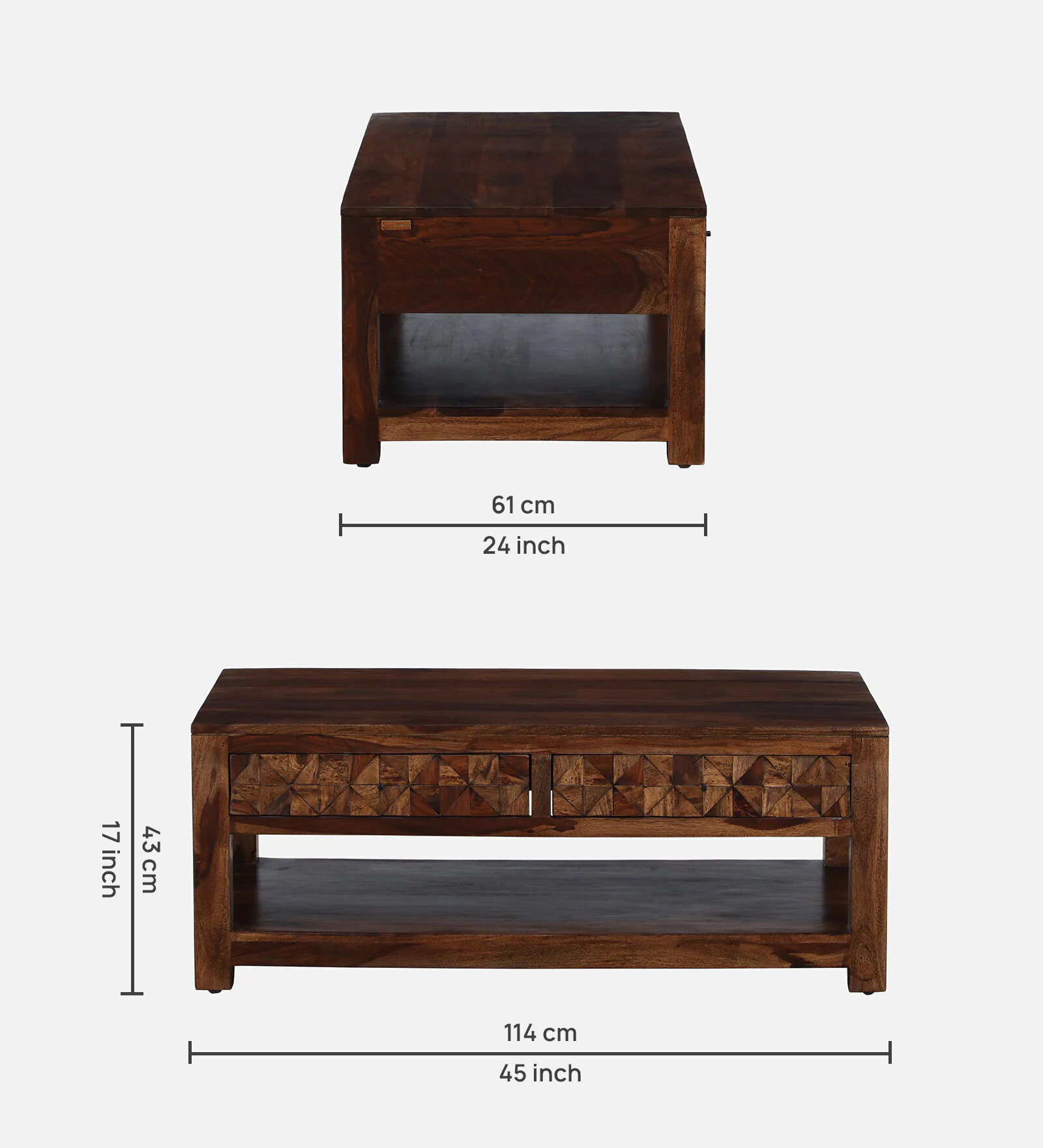 Everwood Premium Coffee Table with Spacious Utility Shelf - Image 5