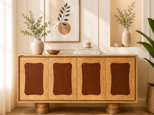 Evoric Solid Wood Contemporary Cabinet with Spacious Compartments