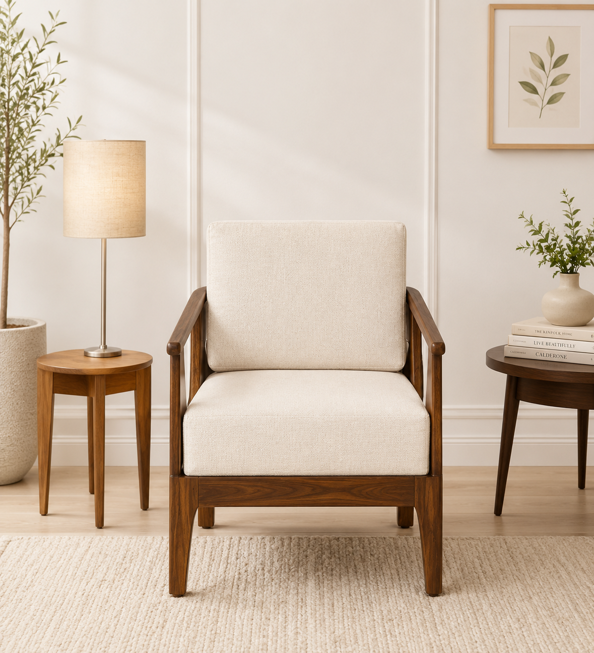 Exclusive Solid Wood Lounge 1 Seater Sofa Designed for Everyday Comfort