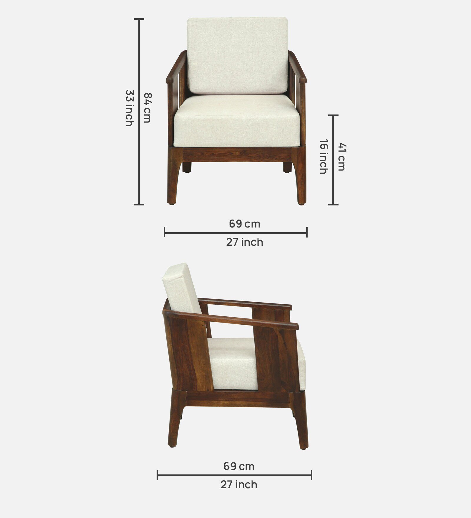 Exclusive Solid Wood Lounge 1 Seater Sofa Designed for Everyday Comfort - Image 4