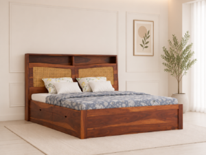 Florence Heritage Solid Sheesham Wood Storage Bed