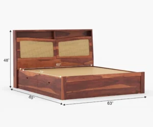 Florence Heritage Solid Sheesham Wood Storage Bed - Image 2