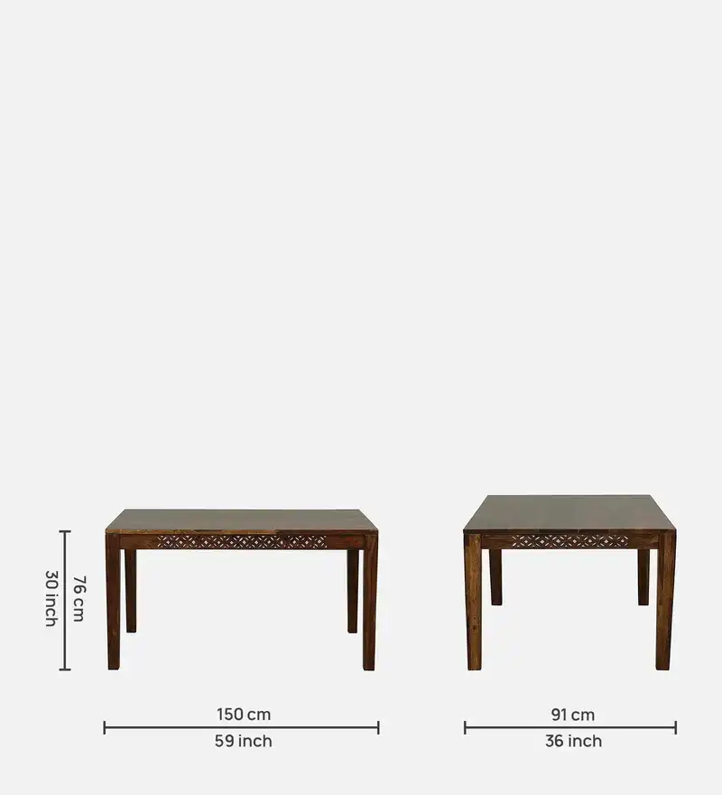 Florence Premium Solid Sheesham Wood Dining Table - Image 2