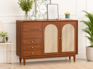 Forest Edge Solid Sheesham Wood Storage Cabinet in Honey Finish