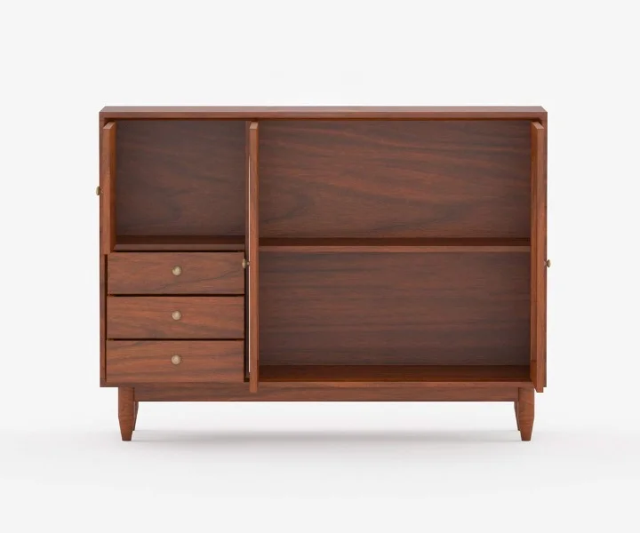 Forest Edge Solid Sheesham Wood Storage Cabinet in Honey Finish - Image 4