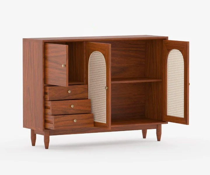 Forest Edge Solid Sheesham Wood Storage Cabinet in Honey Finish - Image 5