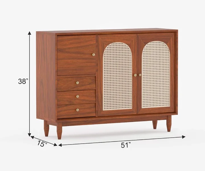 Forest Edge Solid Sheesham Wood Storage Cabinet in Honey Finish - Image 6