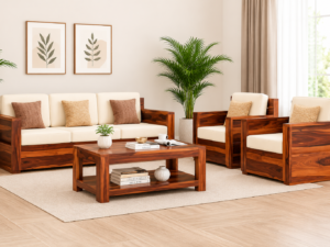 Forest Haven Solid Sheesham Wood Designer Sofa