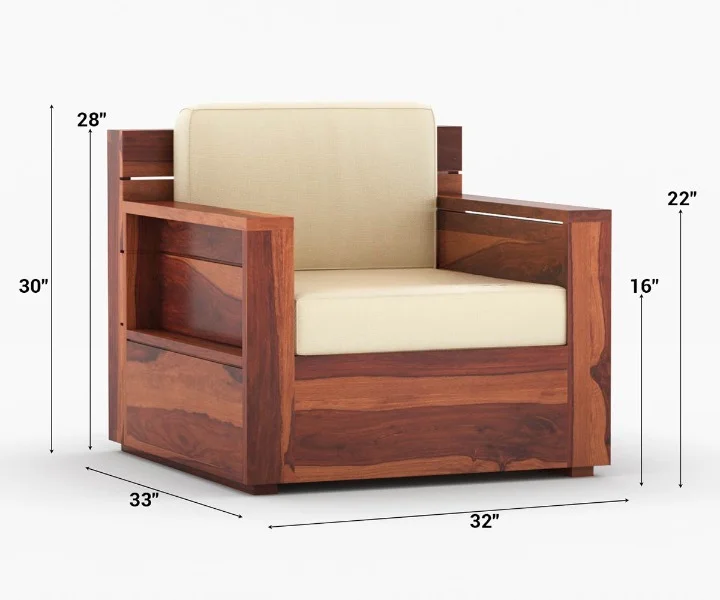 Forest Haven Solid Sheesham Wood Designer Sofa - Image 2
