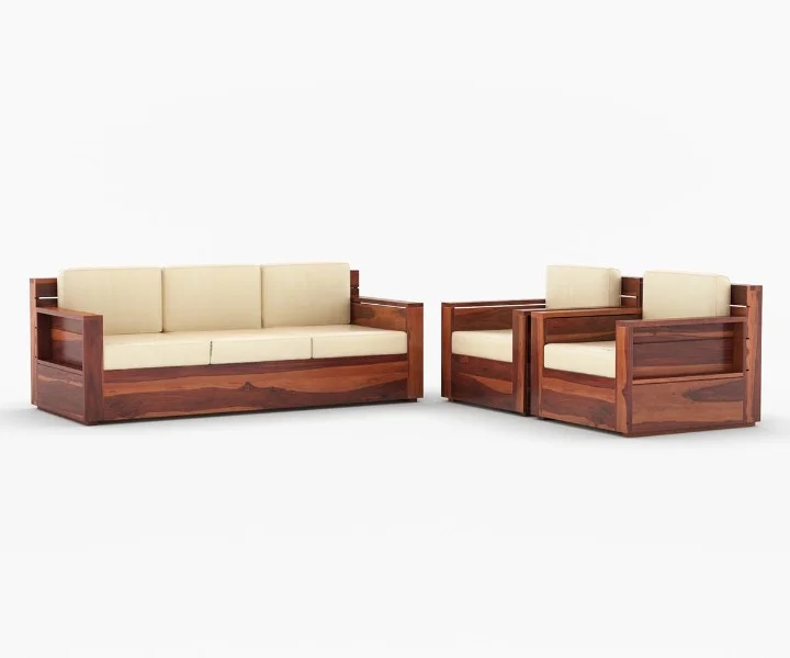 Forest Haven Solid Sheesham Wood Designer Sofa - Image 3