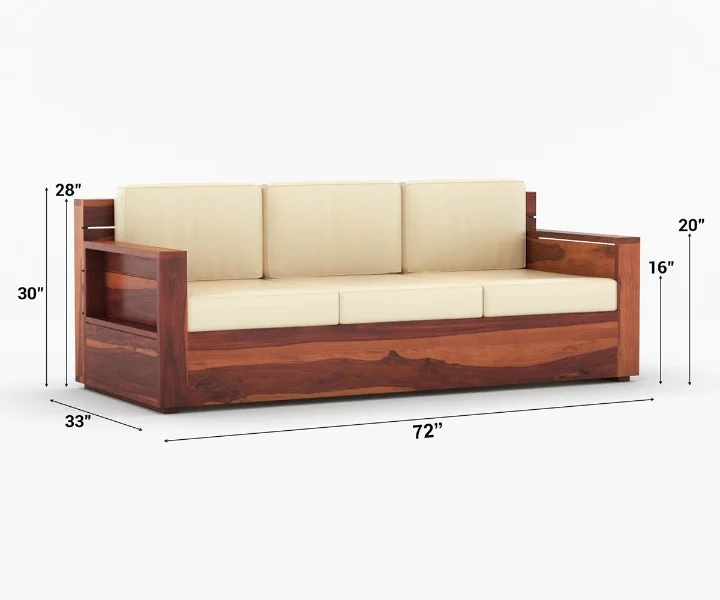 Forest Haven Solid Sheesham Wood Designer Sofa - Image 8