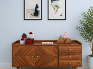 Grand Heritage Solid Sheesham Wood Side Board Cabinet with Premium Finish.