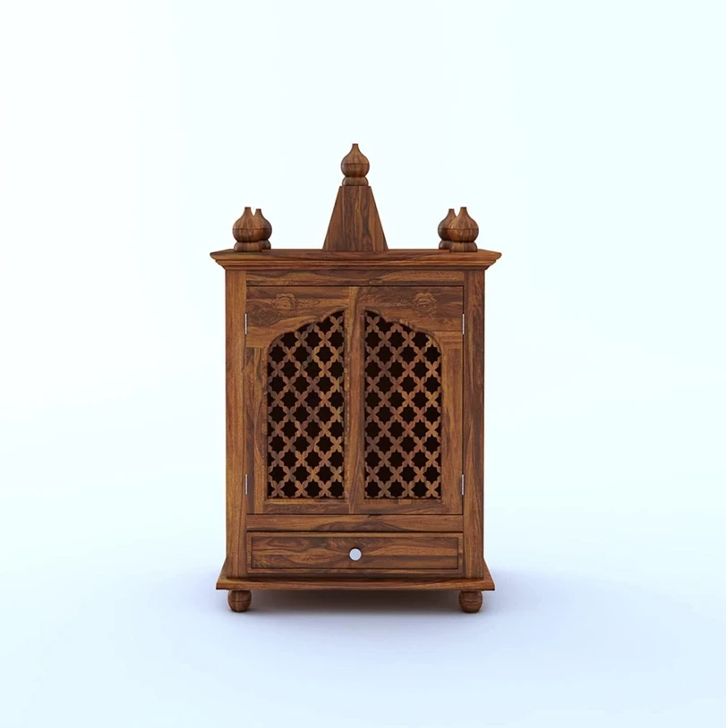 Grand Spiritual Solid Wood Temple Unit with Elegant Drawer and Storage Design - Image 4