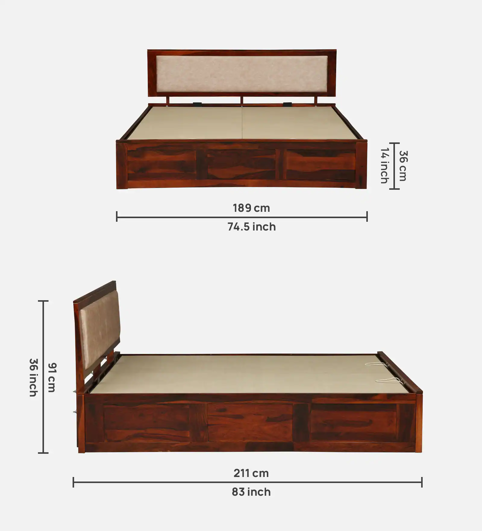 Grayson Luxury Solid Sheesham Wood Bed with Clean Design - Image 8