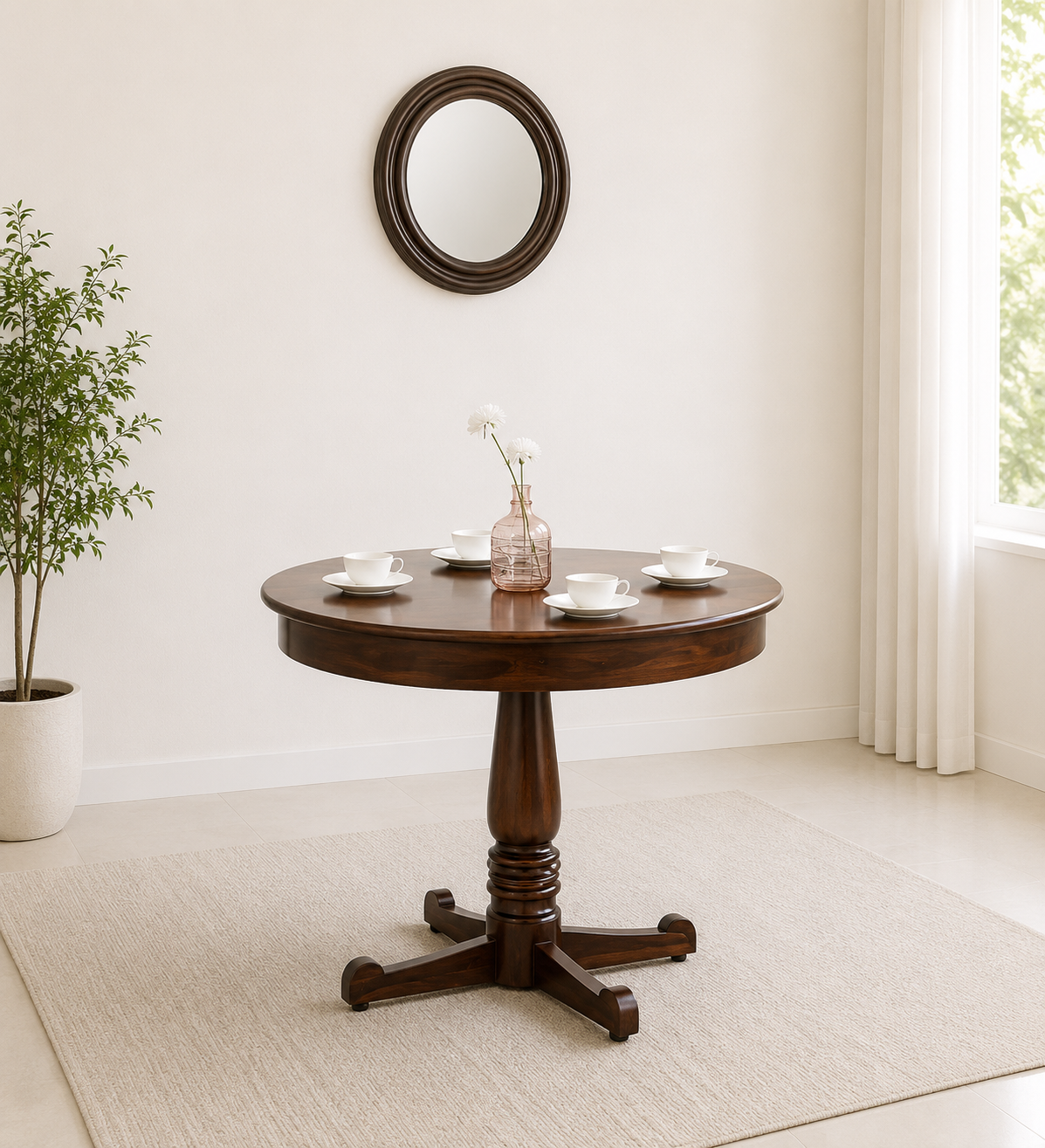 Greystone Handcrafted Solid Sheesham Wood Dining Table