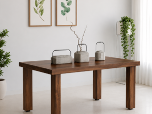 Halvion Premium Solid Sheesham Wood Dining Table in Teak Finish