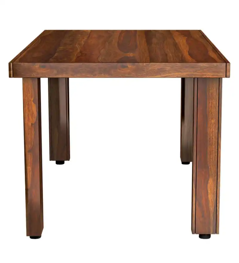Halvion Premium Solid Sheesham Wood Dining Table in Teak Finish - Image 2