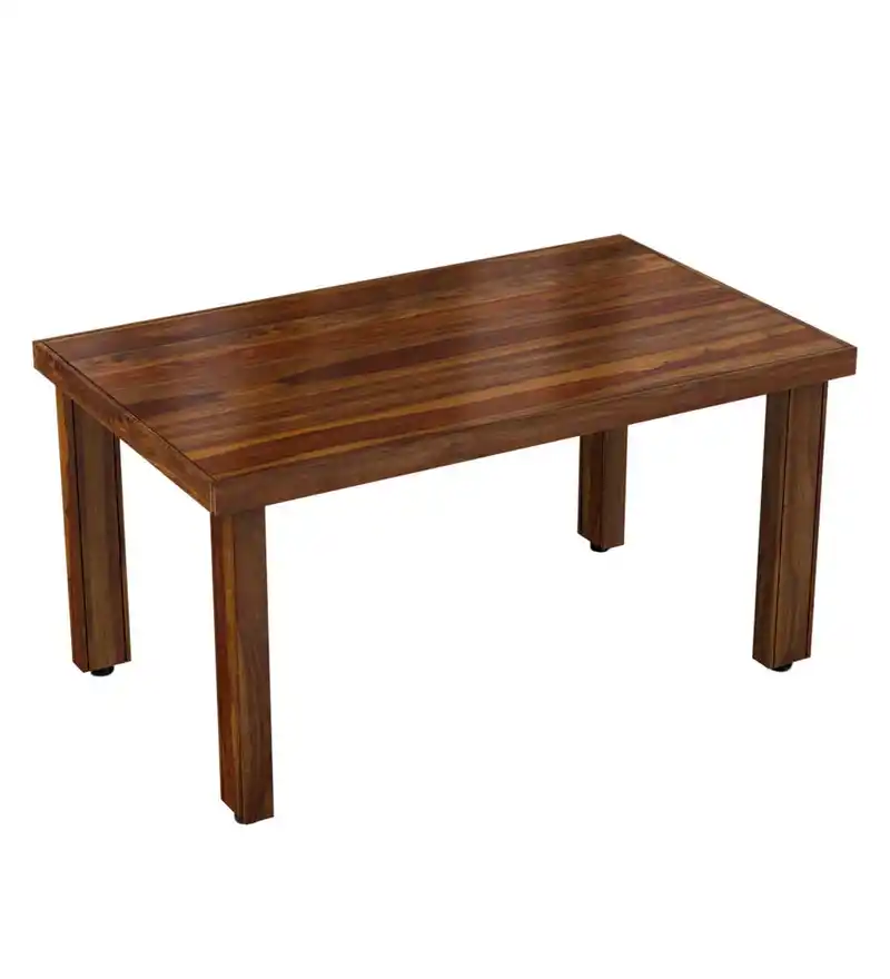 Halvion Premium Solid Sheesham Wood Dining Table in Teak Finish - Image 4