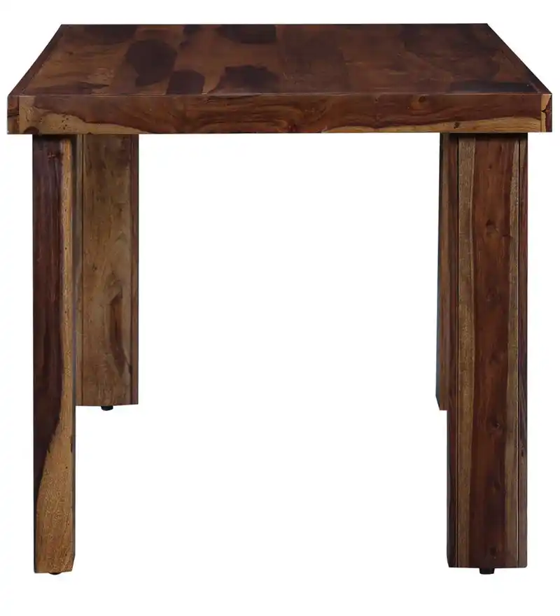 Halvion Premium Solid Sheesham Wood Dining Table in Teak Finish - Image 5