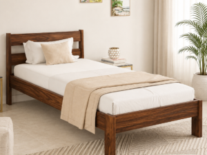 Hamilton Premium Wooden Single Bed in Rich Teak Finish