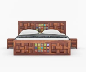 Hampton Premium Sheesham Wood Queen Size Storage Bed - Image 2