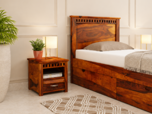 Handcrafted Solid Sheesham Wood Bedside Table