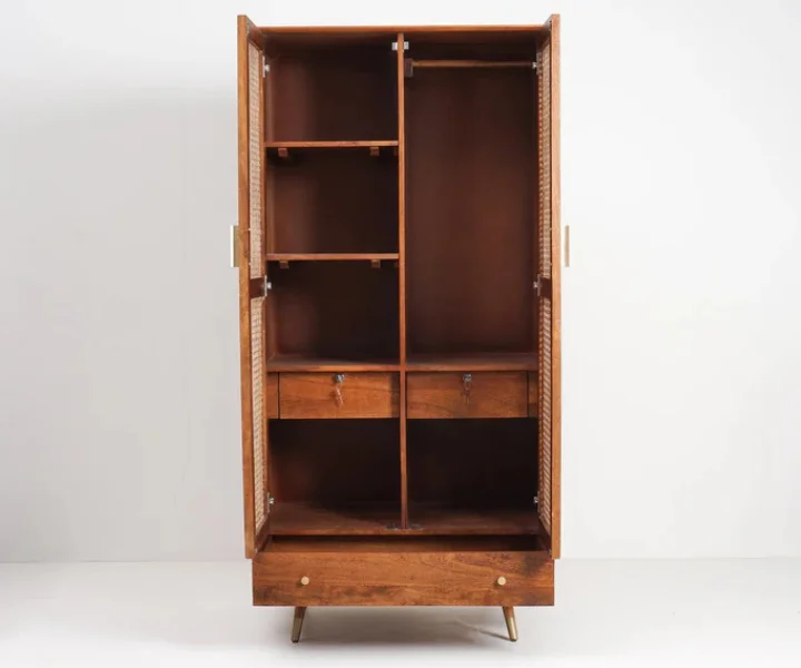 Handcrafted Solid Sheesham Wood Wardrobe - Image 6