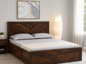 Harlington Solid Sheesham Wood Double Bed in Provincial Teak Finish