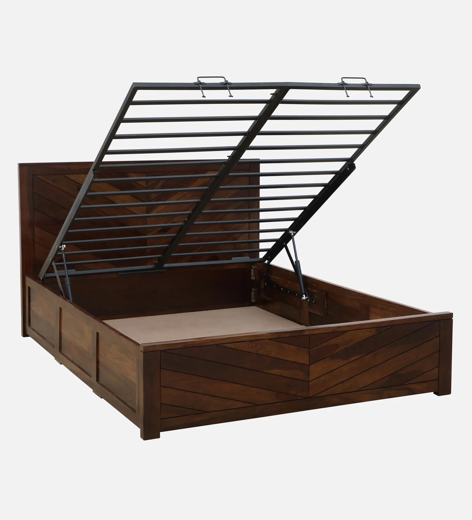 Harlington Solid Sheesham Wood Double Bed in Provincial Teak Finish - Image 5