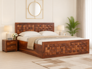 Harmony Elegant Solid Wood Bed with Box Storage