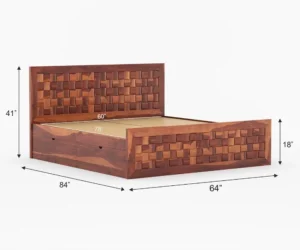 Harmony Elegant Solid Wood Bed with Box Storage - Image 2