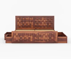 Harmony Elegant Solid Wood Bed with Box Storage - Image 3