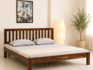 Havelo Handcrafted Solid Sheesham Wood Double Bed Frame