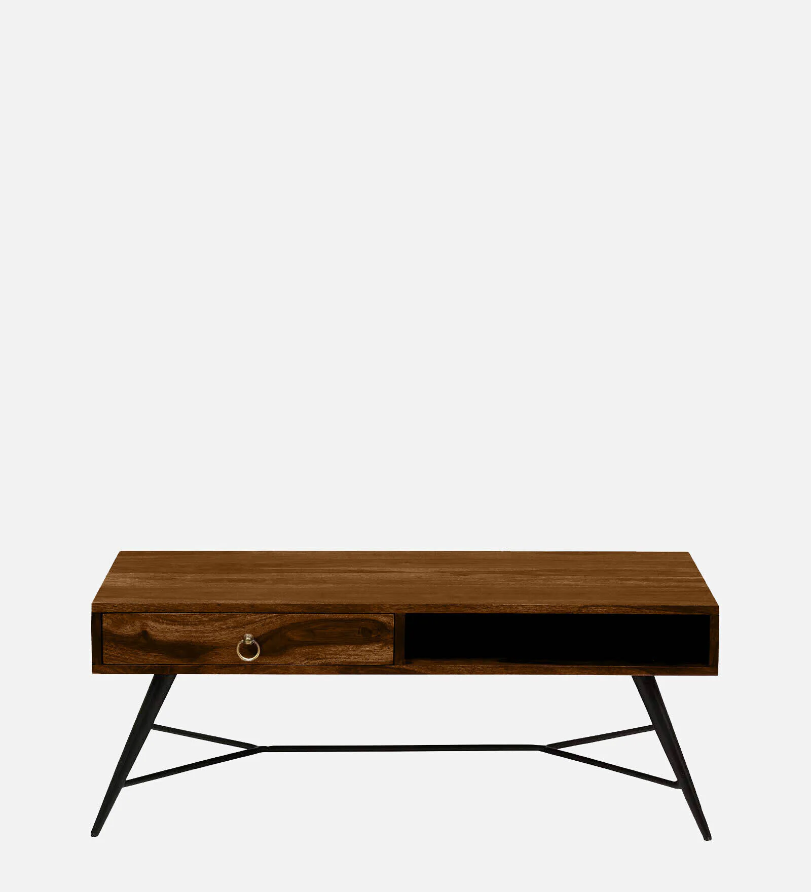 Havenridge Sheesham Wood Coffee Table with Spacious Storage Shelf - Image 3