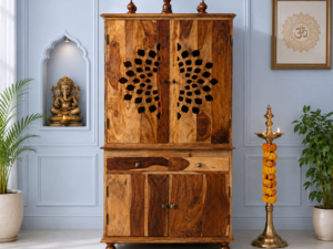 Heavenly Bliss Solid Sheesham Wood Temple for Contemporary Home Décor